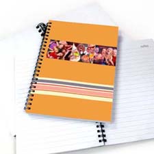 Create Your Own Three Collages Colorful Stripes Notebook, Orange