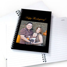 Create Your Own Square Photo Black One Title Notebook