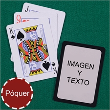 Naipes personalizados tamaño póker con índice estandar y marco negro 