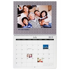 Calendario de pared con impresión personalizada en rojo, negro y blanco, pequeño  21.59 cm x 27.94 cm