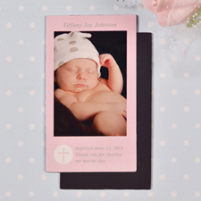 Foto de bautismo rosa de bricolaje 5.08 cm x 8.89 cm Tamaño de tarjeta magnética