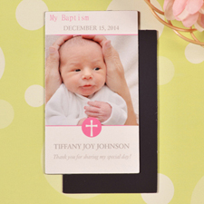 Foto de bautismo de la niña DIY Baby Girl 5.08 cm x 8.89 cm Tamaño de tarjeta magnética