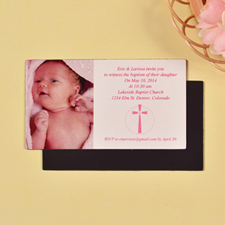 Foto de bautismo de la chica DIY 5.08 cm x 8.89 cm Tamaño de tarjeta Imán