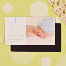 DIY Baby's Christening Blue 5.08 cm x 8.89 cm Tamaño de tarjeta Foto Imán