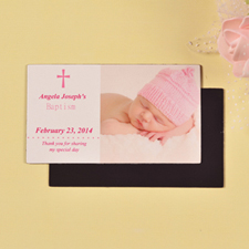 Bricolaje 5.08 cm x 8.89 cm Tamaño de tarjeta Rosa de bautizo del bebé