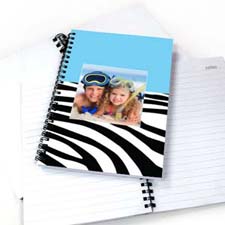 Create Your Own Cool Blue Zebra Pattern Photo Notebook