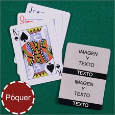 Naipes personalizados tamaño póker negro colage de dos imagenes 