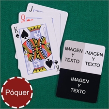 Naipes personalizados tipo póker con colage de 3 imagenes 