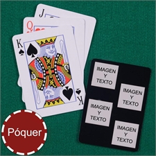 Naipes personalizados tamaño póker negro colage de cuatro cuadros de imagenes 