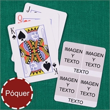 Naipes naipes personalizados   de tamaño póker colage de 4 imagenes en blanco 