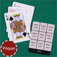 Naipes personalizados tamaño póker negro con colage de 9 imagenes 