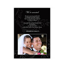Tarjeta personalizada vertical de anuncio de boda estilo vintage 12.7x17.7 cm