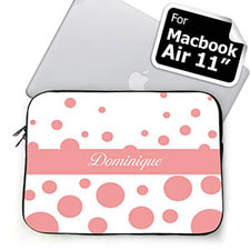 Nombre personalizado Círculos retro rosados Macbook Air 11 Manga