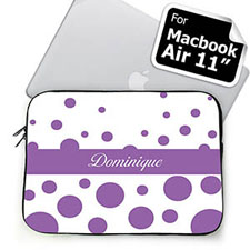 Manga de MacBook Air 11 con nombre personalizado círculos retro color lavanda