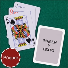 Naipes personalizados tamaño póker con índice estadar, marco blanco e imagenes Naipes 