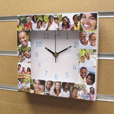 Reloj personalizado con collage de 16 fotografías