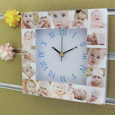 Reloj personalizado con collage de 16 fotografías