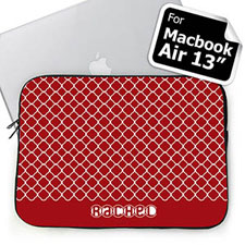 Nombre personalizado Quatrefoil rojo Macbook Air 13 Manga