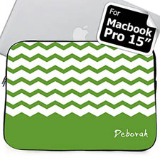 Nombre personalizado Funda verde Chevron Macbook Pro 15 (2015)