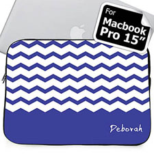 Nombre personalizado Funda Chevron azul Macbook Pro 15 (2015)