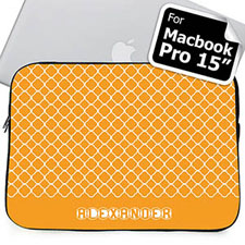 Custom Name Orange Quatrefoil Macbook Pro 15 Sleeve (2015)