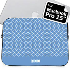 Iniciales personalizadas quatrefil azul funda para el Macbook Pro 15 (2015)