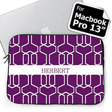 Nombre personalizado Manga Macbook Pro 13 de color púrpura enrejado (2015)