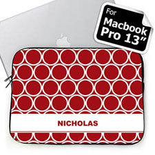 Manga del MacBook Pro 13 de Hoopla Rojo con nombre personalizado