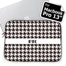 Iniciales personalizadas patrón pata de gallo Chocolate Macbook Pro 13 ()