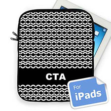 Iniciales personalizadas Cadena Negra Funda para el iPad