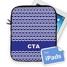 Iniciales personalizadas Cadena Azul Funda para el iPad