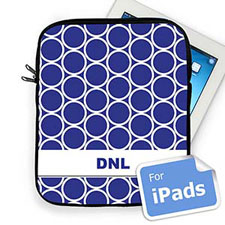 Iniciales personalizadas Azul Hoopla Funda para iPad