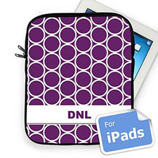 Iniciales personalizadas de la manga del iPad de púrpura Hoopla