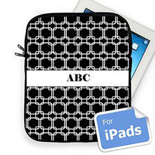 Iniciales personalizadas Enlaces Negros Funda para iPad