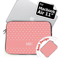 Personalizado de ambos lados con Iniciales personalizadas Lunares rosadas Macbook Air 11 Manga
