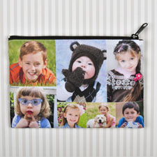 Bolsa cosmética personalizada con Collage de 7 fotografías 15.2x22.8 (imagen igual de 2 lados)