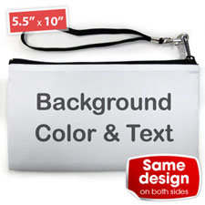 Bolsa de mano personalizada con texto y color (imagen distinta de cada lado), 13.9x25.4 cm