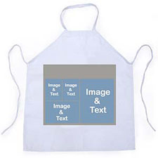 Four Collage Silver Grey Photo Adult Apron