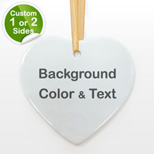 Personalized Background Color & Text Heart Shaped Ornament