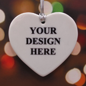 Personalized Custom Ceramic Heart Shaped Ornament