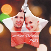 Personalized Stars And Peace Star Shaped Ornament