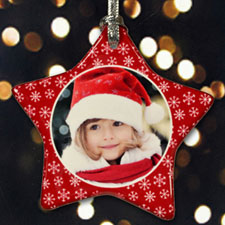Personalized Sparkling Snowflakes Star Shaped Ornament