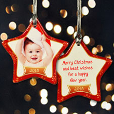 Personalized Frosted With Love Star Shaped Ornament