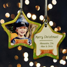 Personalized Joyfully Sweet Star Shaped Ornament