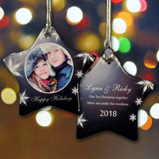 Personalized Glimmering Snow Star Shaped Ornament