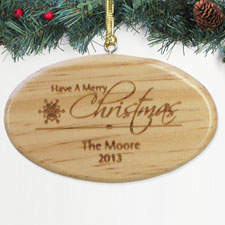 Personalized Engraved Family Is Forever Wood Ornament