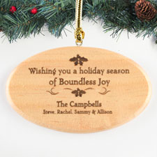 Heartfelt Blessings Personalized Wood Ornament