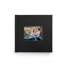 Diseña tu foto-libro de lino negro de 20.32 cm x 20.32 cm de tapa dura