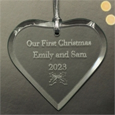 Personalized Engraved Heart Of Love Heart Shaped Ornament