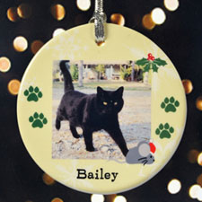 Love Kitty Our Blessings Personalized Photo Porcelain Ornament